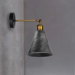 Riolight Vintage1,rustik1 Fırçalı Gri Patinalı Eskitme Mafsallı Hareketli Başlık Metal Duvar Aplik