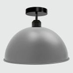 Riolight Vintage,Modern,Retro,Rustik Gri 1xe27 Duylu Tekli Metal Plofonyer Avize Çap:30cm - Ahşap