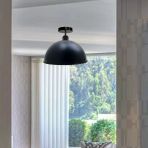 RİOLİGHT VİNTAGE,MODERN,RETRO,RUSTİK SİYAH 1XE27 DUYLU TEKLİ METAL PLOFONYER AVİZE ÇAP:30CM