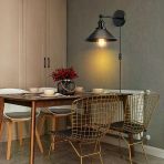 RİOLİGHT VİNTAGE,RETRO RUSTİK SİYAH METAL 1XE27 HAREKETLİ BAŞLIK FİŞLİ,KABLOLU APLİK ÇAP:23CM