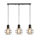 Riolight vintage,retro,rustik 3XE27 duylu siyah metal gövde kafes masa üstü sarkıt avize