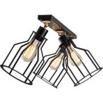 Riolight vintage,retro,rustik 3XE27 mafsallı siyah hareketli başlık kafes metal plofonyer avize uzunluk:60cm