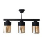Riolight vintage,retro,rustik 3XE27 siyah gövde siyah metal gövde sarkıt avize uzunluk:60cm