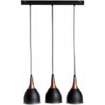 Riolight vintage,retro,rustik 3XE27 siyah metal masa üstü sarkıt avize uzunluk:60cm