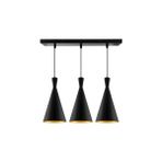Riolight vintage,retro,rustik 3XE27 siyah metal sıralı masa üstü sarkıt avize uzunluk:60cm - Eskitme