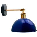 Riolight Vintage,Retro,Rustik Lacivert 1xe27 Eskitme Duylu Masallı Tekli Duvar Aplik Şapka Çap:23cm - 10 cm