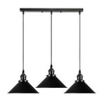 RİOLİGHT VİNTAGE,RETRO,RUSTİK, MASA ÜSTÜ SİYAH 3XE27 DUYLU METAL SARKIT AVİZE UZUNLUK:60CM