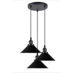RİOLİGHT VİNTAGE,RETRO,RUSTİK, SİYAH 3XE27 DUYLU METAL SARKIT AVİZE ÇAP:30CM