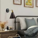 Riolight Vintage,rustik Fırçalı Bakır Patinalı Eskitme Mafsallı Hareketli Başlık Metal Duvar Aplik