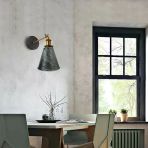 Riolight Vintage,rustik Fırçalı Gri Patinalı Eskitme Mafsallı Hareketli Başlık Metal Duvar Aplik