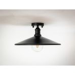 Riolight vintage,rustik mutfak,otel odalar için siyah 1xe27 metal plofonyer avize çap:38cm