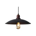 Riolight vintage,rustik,retro 1xe27 siyah tekli metal sarkıt avize
