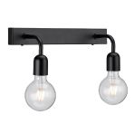 RİOLİGHT VİNTAGE,RUSTİK,RETRO 2XE27 SİYAH METAL AYNA ÜSTÜ DUVAR APLİK UZUNLUK:30CM