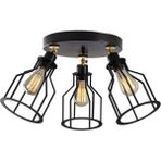 Riolight vintage,rustik,retro 3XE27 kafes mafsallı hareketli başlık plofonyer avize çap:30cm - Siyah