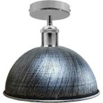 RİOLİGHT VİNTAGE,RUSTİK,RETRO GRİ FIRÇALI PATİNA BAŞLIK KROM 1XE27 METAL PLOFONYER AVİZE ÇAP:23CM
