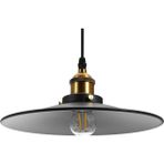 Riolight vintage,rustik,retro mutfak,oda,cafe,oteller için siyah 1xe27 metal sarkıt avize çap:38cm