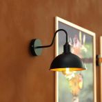 RİOLİGHT VİNTAGE,RUSTİK,RETRO SİYAH METAL OTEL,CAFE,ODAKLAR İÇİN DUVAR APLİK ŞAPKA ÇAPI:23CM