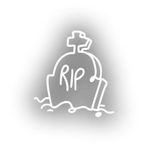 Rip Mezar Taşı Araba Sticker 17X17 Cm Beyaz