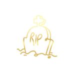 Rip Mezar Taşı Araba Sticker 17X17 Cm Gold