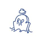 Rip Mezar Taşı Araba Sticker 17X17 Cm Mavi