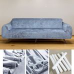 Riselerhome Kadife Tekli Koltuk Örtüsü Lastikli Kanepe Örtüsü | Koltuk Kılıfı Tekli Koltuk Örtüsü - Gri - 180 x 230 cm