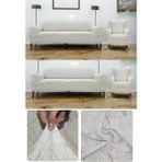 Riselerhome Karedesen Lastikli Streç Esnek Koltuk Örtüsü Ve Çekyat Örtüsü 3'Lü - Krem - 180 x 230 cm