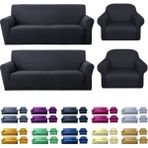 Riselerhome Lastıklı Esnek Koltuk Kanepe Kılıfı Takımı Çekyat Örtüsü (3+3+1+1 ) Takım - Antrasit - 180 x 230 cm