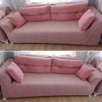 riselerhome Riselerhome Jakarlı 3 Kişilik Lastikli Gri Koltuk Kılıfı Çekyat Koltuk Örtüsü Streç Esnek Kanepe Kılıfı Düz Desen - 180 x 230 cm - Pembe