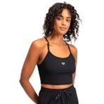 Rise&Vibe Rib Kadın Siyah Günlük Stil T-shirt ERJKT04116-KVJ0