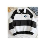 Risil-Nu Company Yeni Sezon Bmw Baskılı Yarım Fermuarlı Polo Yaka Kalın Sweatshirt Içi Polarlı Kışlık Unisex