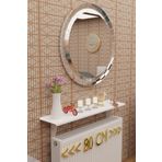 Risingmaber Beyaz Montajsız Petek Üstü Metal Raf, Kalorifer Peteği Raf Dresuar Uçan Raf 80 Cm Mt99b