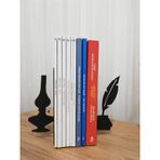 Risingmaber Dekoratif Divit ve Gaz Lambası Desenli Metal Kitap Tutucu 2’li paket MK15S