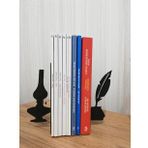 RİSİNGMABER Dekoratif Divit ve Gaz Lambası Desenli Metal Kitap Tutucu 2'li paket