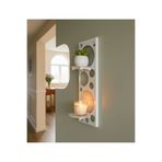 Risingmaber Metal Beyaz Vidalı Duvar Rafı, Oval Raf, İki Katlı Mutfak Banyo Rafı, Kitap Rafı MT125B