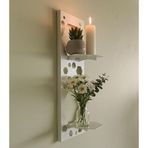 Risingmaber Metal Beyaz Vidalı Duvar Rafı, Petek Raf, İki Katlı Mutfak Banyo Rafı, Kitap Rafı MT126B