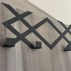 RİSİNGMABER Metal Siyah Desenli Amerikan Kapı Arkası Askılık Organizer Askılık ve Desenli Banyo Kapı Arkası Askılık