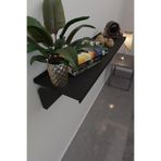 risingmaber Metal Siyah Vidalı Duvar Rafı, Dresuar Raf, Uçan Raf Dekoratif Kitap Rafı 40 cm MT122S