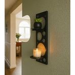Risingmaber Metal Siyah Vidalı Duvar Rafı, Oval Raf, İki Katlı Mutfak Banyo Rafı, Kitap Rafı MT125S