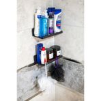 risingmaber Yapışkanlı 2 li Siyah Köşe Şampuan Tutucu, Banyo Düzenleyici, Mutfak ve Raf Düzenleyici MT81S