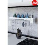 risingmaber Yapışkanlı Beyaz Mutfak Düzenleyici Banyo Düzenleyici Ve Askı Kancalı Banyo Rafı 3m Yapışkanlı Mt87b