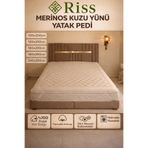 riss tekstil Merinos Kuzu Yünü Yatak Pedi, Yatak Koruyucu, Yatak Şiltesi