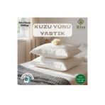 riss tekstil Riss 2 Adet %100 Doğal Kuzu Yünü Yastık- 50x70cm