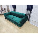 Rişte Home Kaliteli Yarı Kaplama 3lu 1 Adet Kadife Koltuk, Kanepe,çekyat Örtüsü,likrali,lastikli, - Zümrüt - 180 x 220 cm