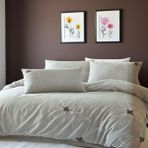 Risus Pampas Çift Kişilik %100 Pamuk Nevresim Takımı - Çağla Yeşili - 200 x 220 cm