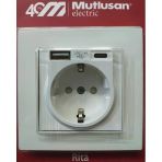 Rita Beyaz Usb+Type C Çıkışlı Topraklı Priz 2200 629 0201