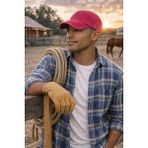 Ritagarcia Erkek Unisex Eskitme Kanvas Beyzbol Şapkası - Ayarlanabilir Pamuklu Vintage Cap - Standart - Pembe