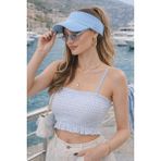 Ritagarcia Kadın Triko Esnek Vizör Şapka - Tenis, Koşu ve Spor Güneşliği - Standart - Bebe Mavisi