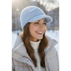 Ritagarcia Premium Soft Örgü Şapka / Bere - Siperli Kışlık Cap Şapka - Bebe Mavisi - Standart