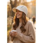 Ritagarcia Premium Soft Örgü Şapka / Bere - Siperli Kışlık Cap Şapka - Ekru - Standart