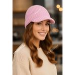 Ritagarcia Premium Soft Örgü Şapka / Bere - Siperli Kışlık Cap Şapka - Pembe - Standart